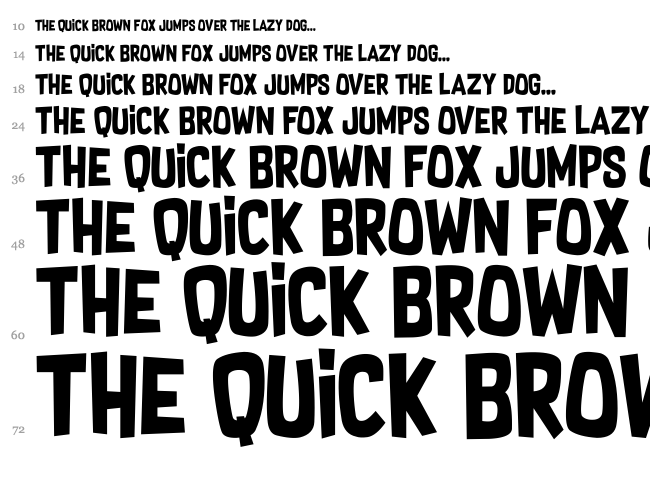 Supersonic Rocketship font waterfall